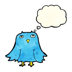 cartoon owl with thought bubble N19