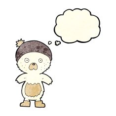 cartoon cute teddy bear with thought bubble N5