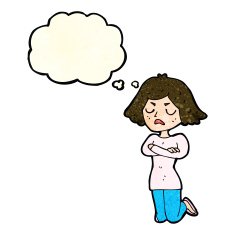 Cartoon Annoyed Woman With Thought Bubble N57