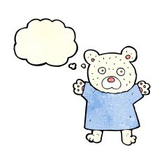 cartoon cute polar bear with thought bubble N22