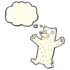 cartoon polar bear with thought bubble N24
