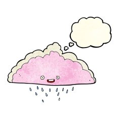 cartoon rain cloud with thought bubble N5