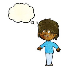 cartoon excited man with thought bubble N23