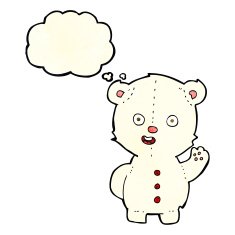 cute cartoon polar bear with thought bubble N21