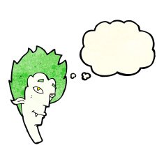 cartoon vampire head with thought bubble N15
