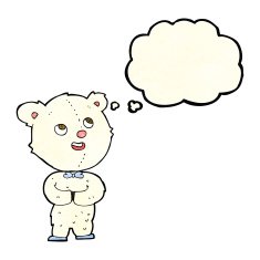 cartoon cute teddy bear with thought bubble N6
