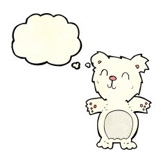cartoon cute polar bear cub with thought bubble N9