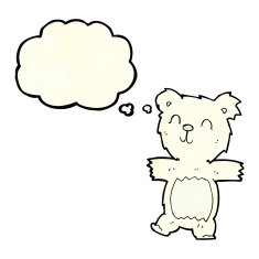 cartoon cute polar bear cub with thought bubble N10