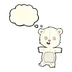 cartoon cute polar bear cub with thought bubble N12