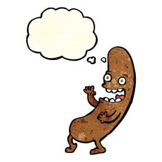 cartoon sausage with thought bubble N2