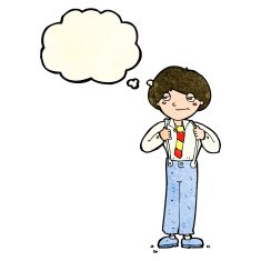 cartoon man wearing braces with thought bubble N4