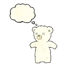 cute cartoon polar bear with thought bubble N26