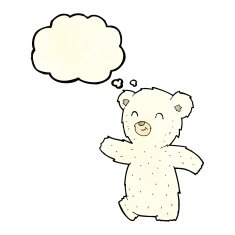 cute cartoon polar bear with thought bubble N27