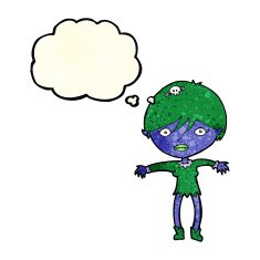 cartoon vampire girl with thought bubble N78