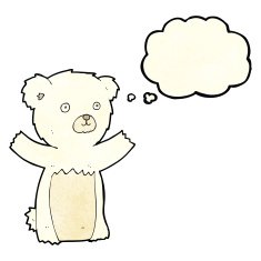 cute cartoon polar bear with thought bubble N32