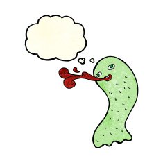 funny cartoon ghost with thought bubble N29