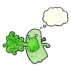 funny cartoon ghost with thought bubble N34