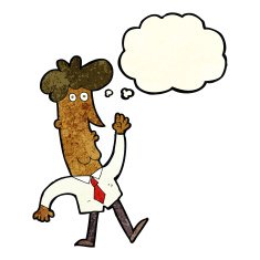 cartoon office man with thought bubble N4