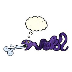 cartoon snake with thought bubble N19