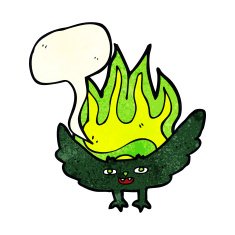 cartoon spooky vampire bat with thought bubble N2