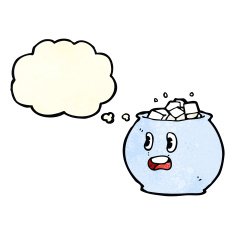 cartoon bowl of sugar with thought bubble N2