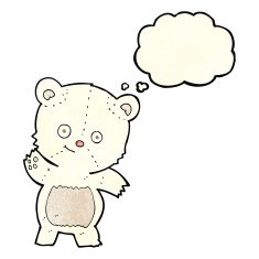 cute polar bear cartoon with thought bubble N4