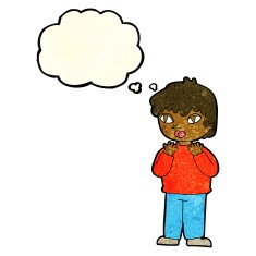 cartoon worried person with thought bubble N3