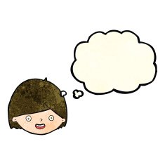 cartoon happy face with thought bubble N22