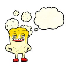 cartoon happy tooth with thought bubble N13