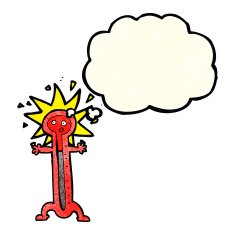 cartoon thermometer with thought bubble N4