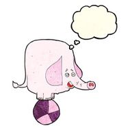 cartoon circus elephant with thought bubble N4