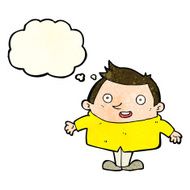 cartoon happy man with thought bubble N177