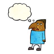 cartoon worried man with thought bubble N35