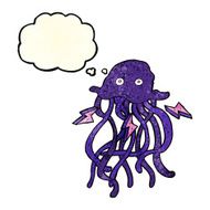 cartoon octopus with thought bubble N12