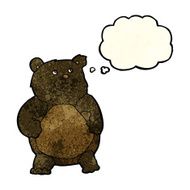 cartoon bear with thought bubble N4