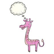 cartoon giraffe with thought bubble N3