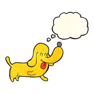 cartoon happy dog with thought bubble N34
