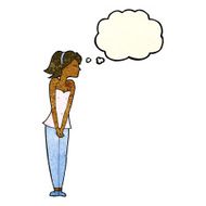 cartoon pretty woman with thought bubble N108