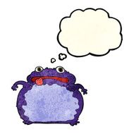 cartoon funny frog with thought bubble N8
