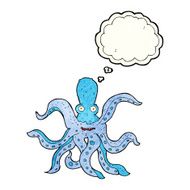 cartoon giant octopus with thought bubble N4