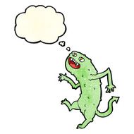 cartoon monster with thought bubble N19