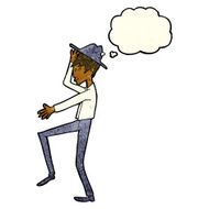 cartoon fashionable man with thought bubble N4