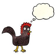 cartoon chicken with thought bubble N8