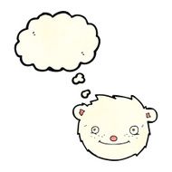 cartoon polar bear head with thought bubble N3