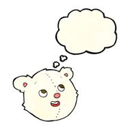 cartoon polar bear face with thought bubble N9