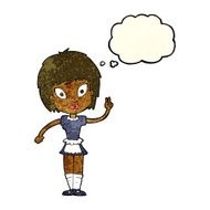 cartoon maid with thought bubble N16