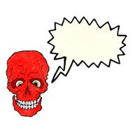 cartoon spooky skull with thought bubble N57