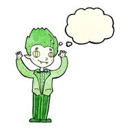 cartoon vampire boy with thought bubble N4