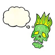 cartoon skull with thought bubble N12