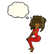 cartoon woman with big hair thought bubble N4